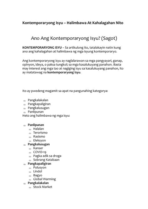 mga halimbawa ng isyung pangkalusugan|Isyung Pangkalakalan – Halimbawa At Kahulugan Nito.